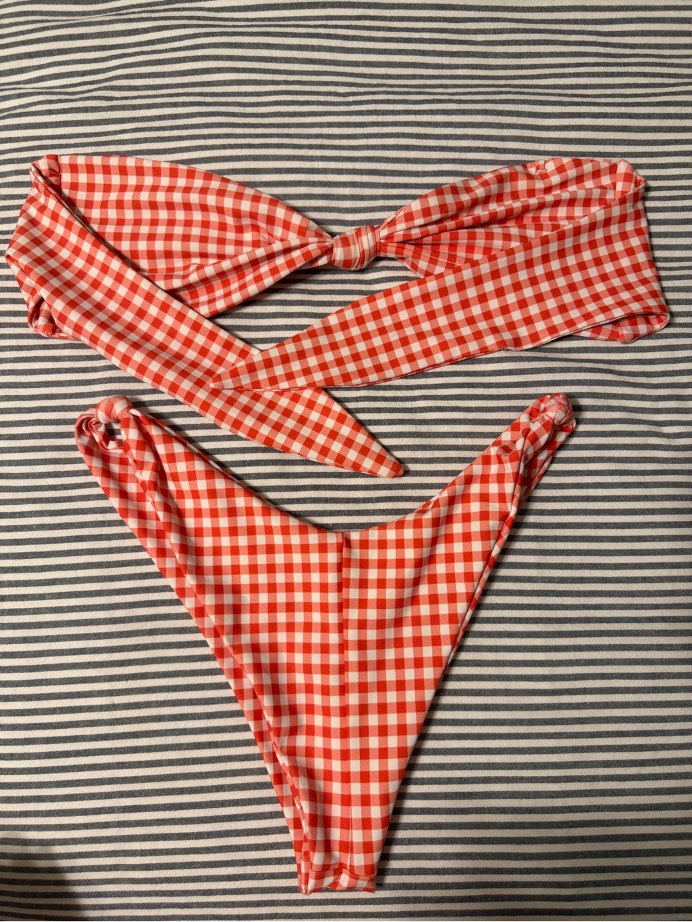 Skatie Red Gingham Strapless Swimsuit - Picture 2 of 2